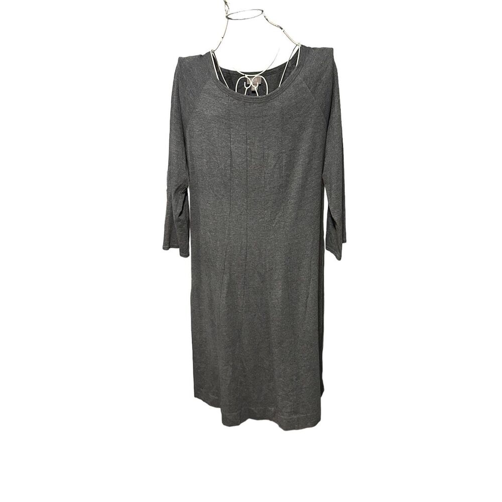 Beautiful UNIQUE J Jill Women’s 3/4 Sleeve Pleat Knit Dress Grey Size XL TALL  b